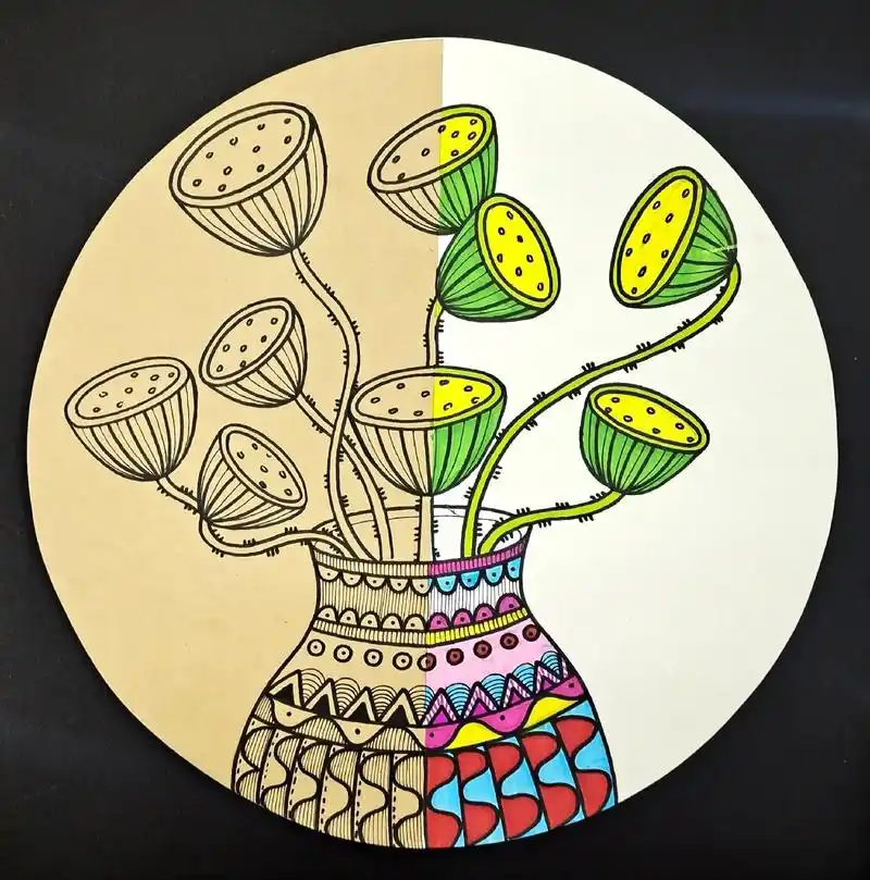 创意线描画‖莲蓬.#简笔画 莲蓬#手绘 #画画 #线描 #一 - 抖音