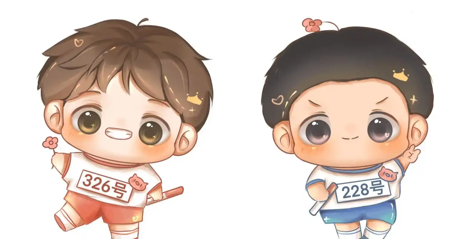 水千丞188男团 运动q图系列,好可爱的小团子(图来自画师 - 抖音