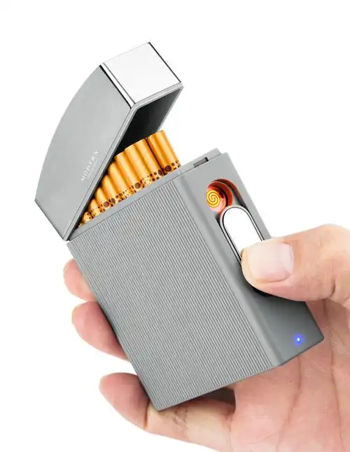 2022高端德国品质烟盒打火机二合一烟盒打火机一体充电16支20装便携香