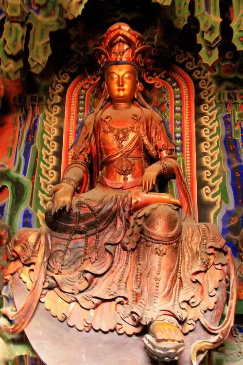 其它 行走在三晋大地……(五) 写美篇  殊像寺内的文殊菩萨(泥塑),其