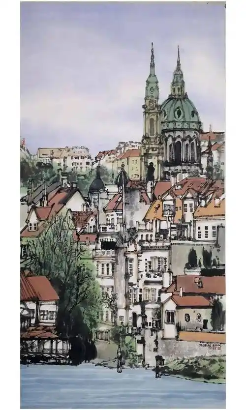 纯水墨都市街景一种特别的审美效果