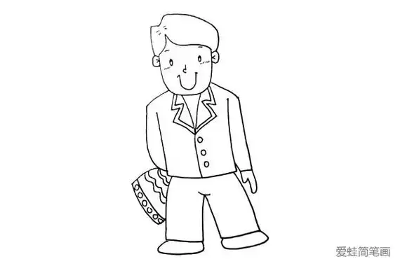 14.在给爸爸的衣服画上圆圆的扣子.描画出领子的内侧.