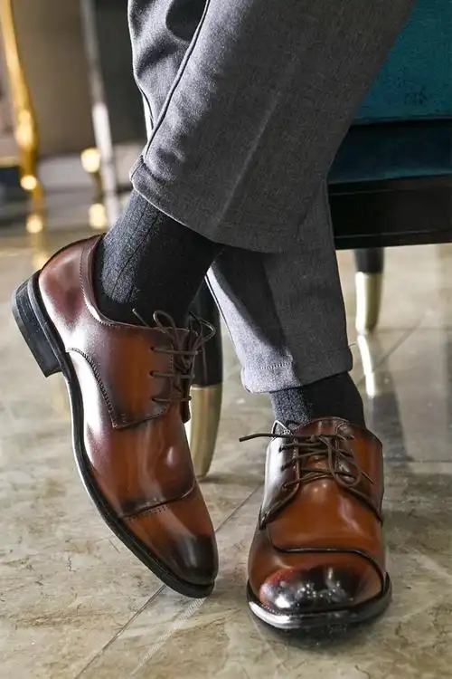 西装袜子男春夏秋季绅士西装袜子复古男士中长筒精梳棉正装皮鞋袜小腿