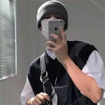 口罩男生侧脸帅气的真人头像