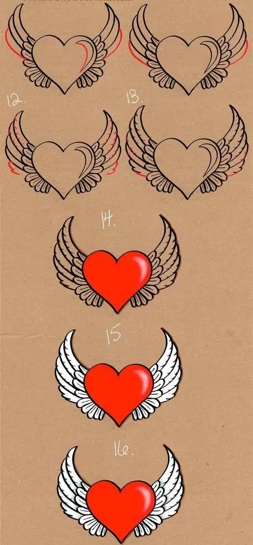 儿童简笔画:心形创意画法大全,给你一颗多彩之心