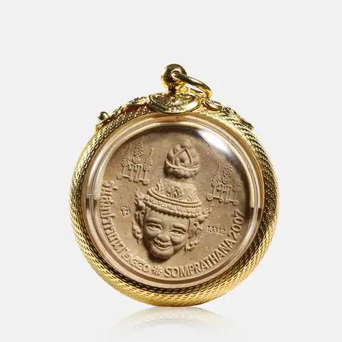 妙聚福泰国佛牌正品象牌鲁士头鎏金壳挂件正牌大小模男女款项链吊坠大