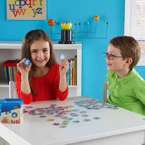 美国learningresourcessea数学桌游儿童加减法启蒙拼图