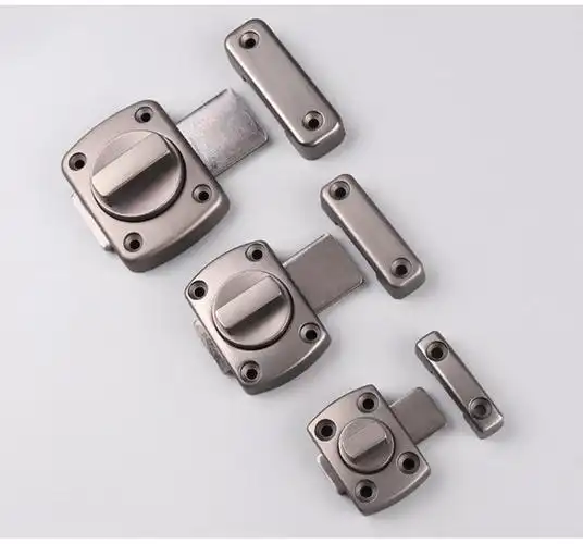 锌合金免打孔旋转插销门扣门栓房间门卫生间门门锁内开门锁扣搭扣拉丝