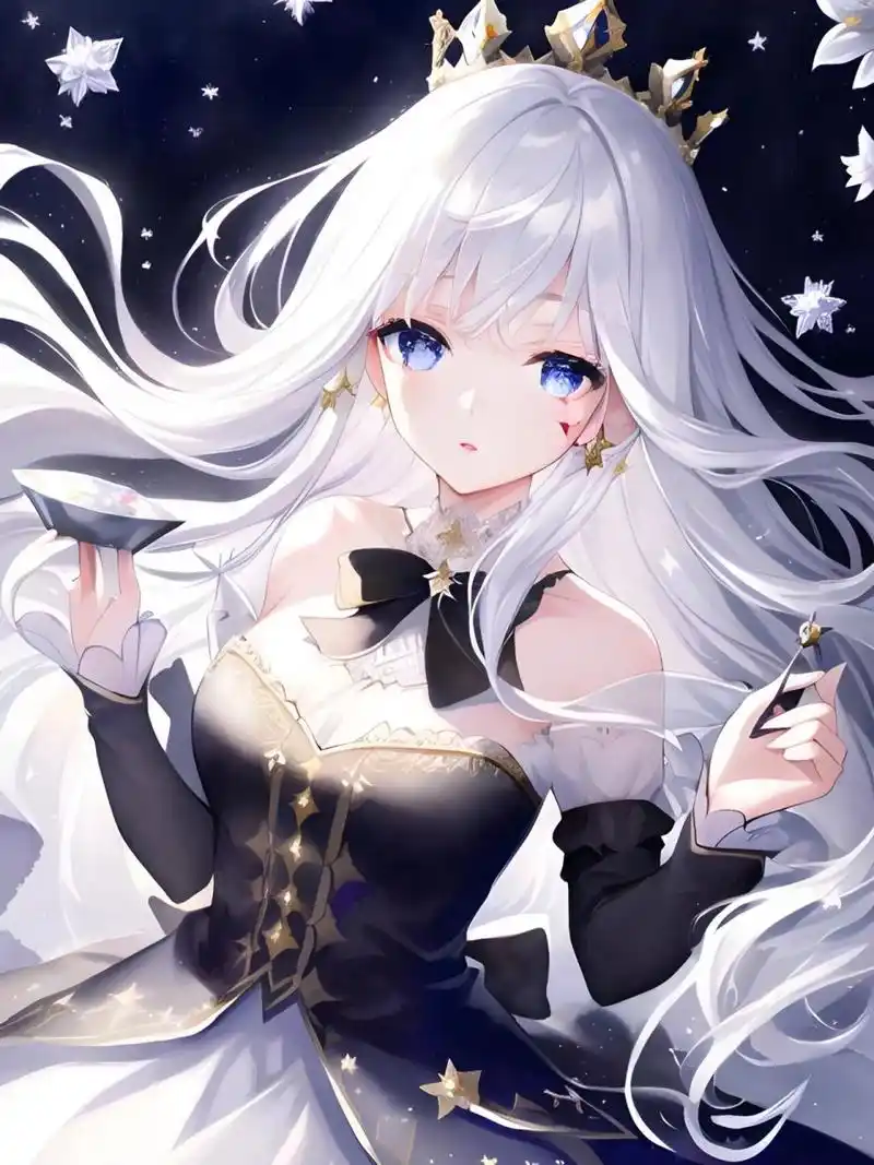 【draft】月光下的银发少女|二次元壁纸