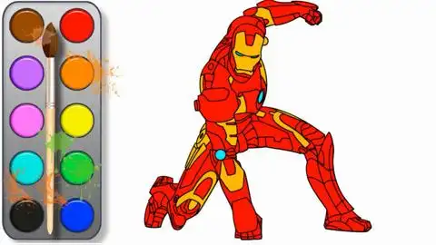 钢铁侠画画彩色