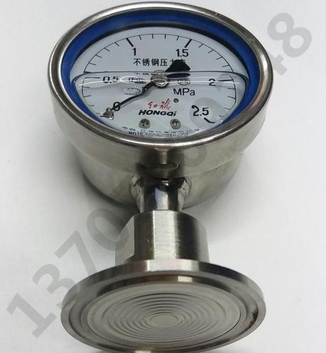 卫生隔膜耐震压力表红旗ytpn60mc不锈钢压力表