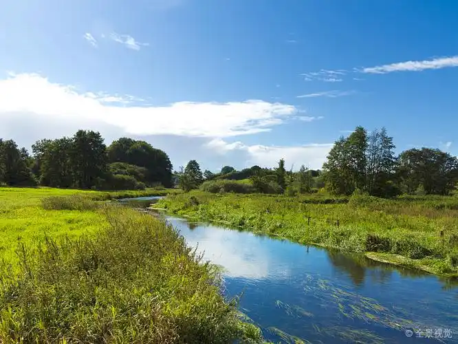 小河_弯曲_自然_乡村_风景_高清图片_全景视觉