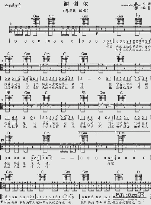 谢谢侬_歌谱简谱_哆来咪123曲谱网