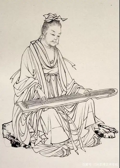 蔡岚的人物白描作品欣赏