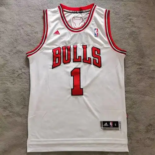 nba同款公牛队1号罗斯白色球衣nba球衣男女通用 红色 公牛罗斯1号 s
