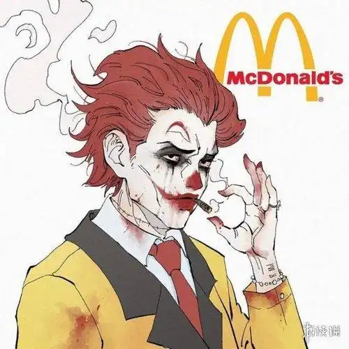 麦当劳叔叔黑化画师sillvi绘制黑化快餐店吉祥物