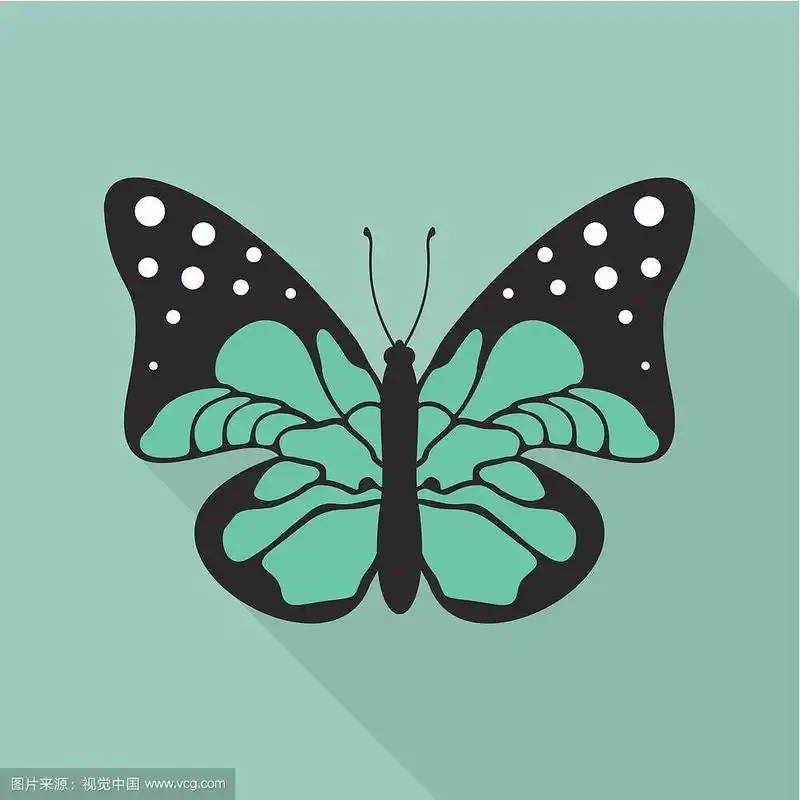 蝴蝶在平面风格.矢量图