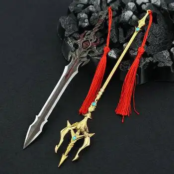 斗罗大陆唐三修罗神剑动漫周边小三挂件唐晨魔剑22cm神器海神三叉戟器