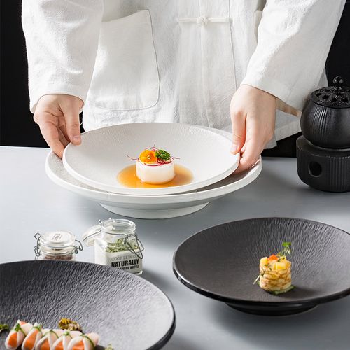 青木尚瓷北欧意面盘子精致西式餐盘中餐创意餐具白色法餐摆盘酒店