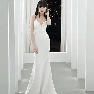 抹胸婚纱裙长款