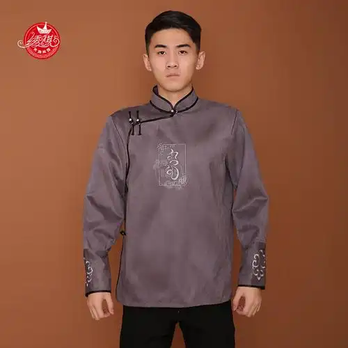 蒙古袍男绣花短褂蒙古族服装日常少数民族服饰婚礼民族服装