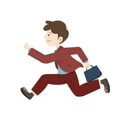 扁平卡通穿西装的商务人士奔跑向前冲元素商务人物元素