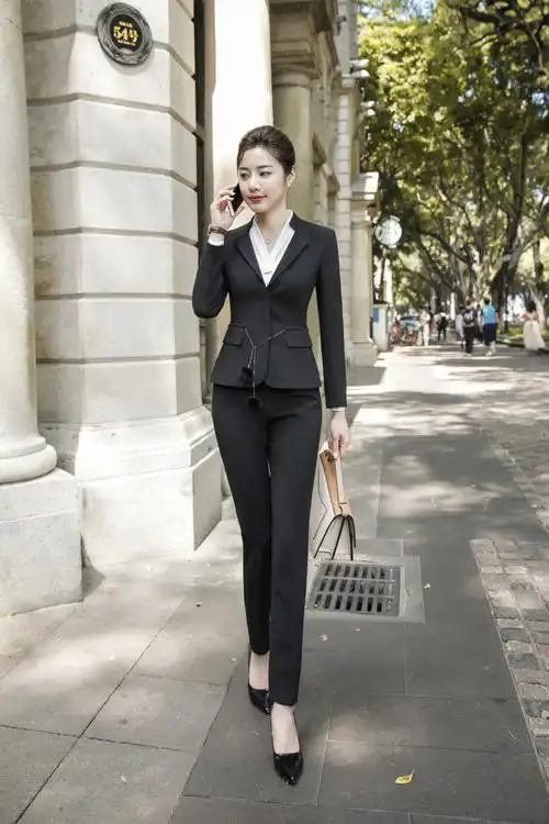 白领职业装女新款时尚气质西装套装秋冬正装珠宝美妆店西服工作服