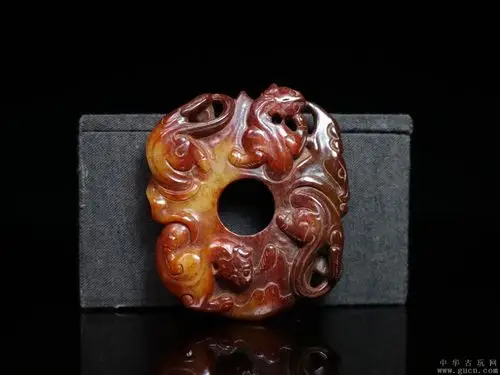 高古战汉玉雕螭龙玉佩挂件