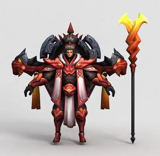 3d王者荣耀游戏男角色模型