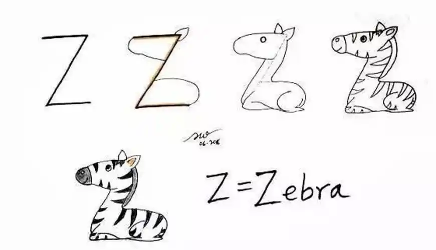 笔画英文从a到z用英文字母画超萌的小动物简笔画so easy字母动物素材