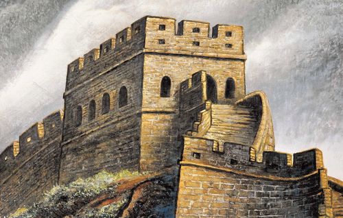 邹玉利许仁龙万里长城龙抬头国画山水办公室客厅高清微清微国画