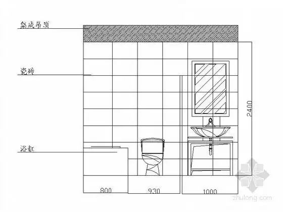 分享家装卫生间立面图资料下载