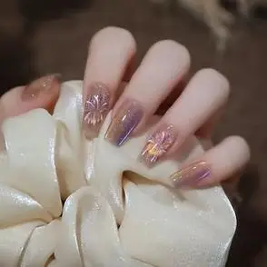 双色烟花手工穿戴甲小红书爆款美甲成品高级定制光辽甲贴片假指甲