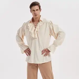 中世纪宫廷风复古衬衫男女文艺复兴舞台话剧蓬松袖哥特表演服装