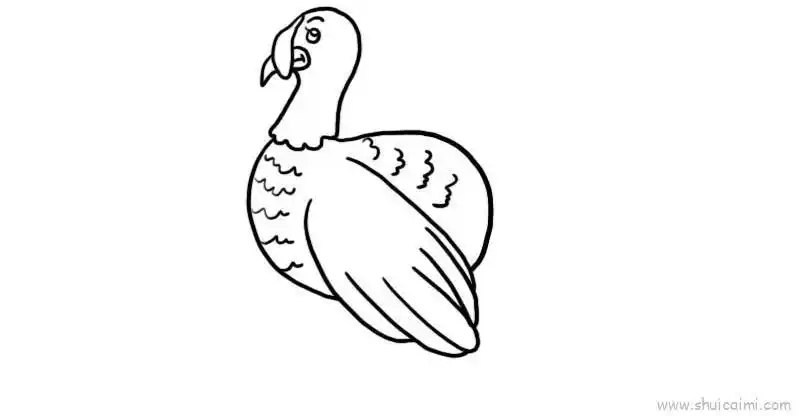 火鸡儿童画怎么画 火鸡简笔画简单又好看