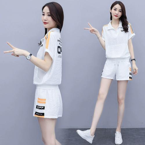 短裤两件套时尚女装短袖2024新款宽松大码潮韩版运动夏季休闲套装
