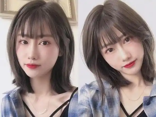 亚麻色齐肩短发