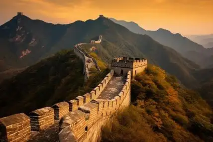 长城日落背景图片-长城日落背景素材-长城日落底图-摄图网