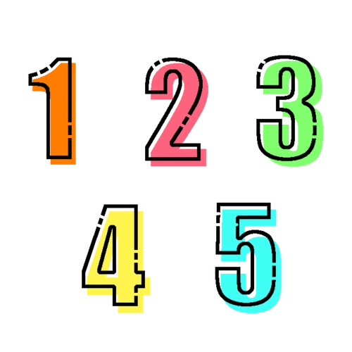 mbe糖果色数字12345图片