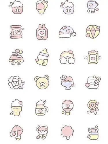 软萌少女心简笔画可爱简笔画95手账教程78 少女心简笔画附线稿78