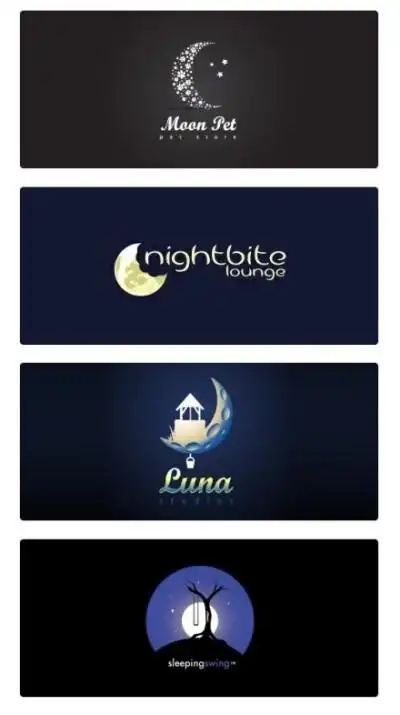 一组月亮的logo欣赏.