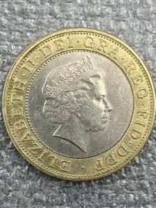 1998年英国伊丽莎白二世纪念技术成就史2英镑双色 流通品硬币收藏