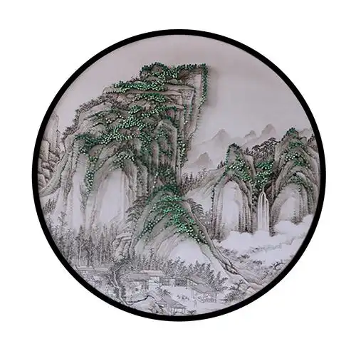 新中式圆钉子画酒店装饰画玄关立体壁画入户客厅软装高端实物定做