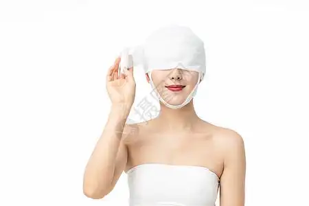 医美轮播图美女眼部缠纱布背景