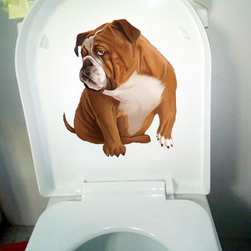 搞笑沙皮狗创意马桶贴纸防水自粘的卡通墙贴浴室卫生间装饰