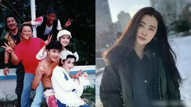 照片中有王祖贤,张卫健,曾志伟,张敏,还有站在后面的吴孟达,柯受良,而