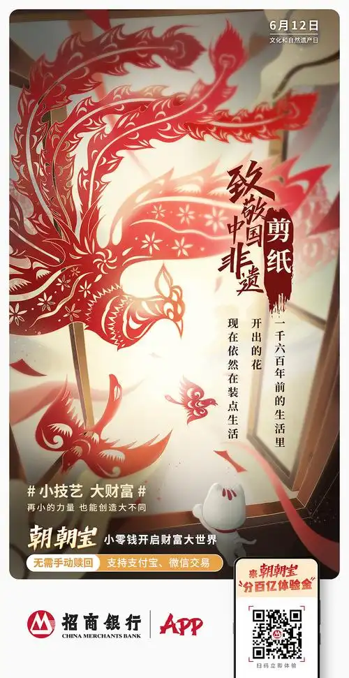 非物质文化遗产朝朝宝国风海报