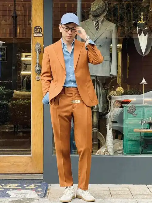 西装球鞋棒球帽00男士西装日常休闲穿搭