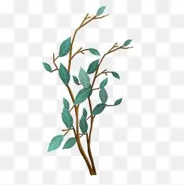 手绘树枝png素材