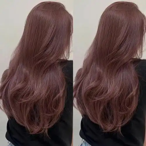 不用漂的发色树莓棕红如果说不用漂发又想显白那就首推树梅红棕色了